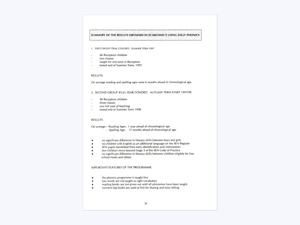 Document preview: Early literacy at St Michael’s School