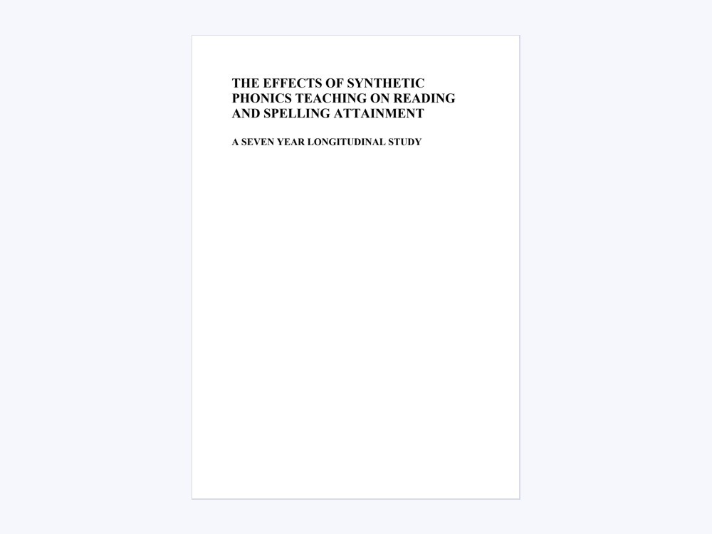 Document preview: Following literacy progress over seven years