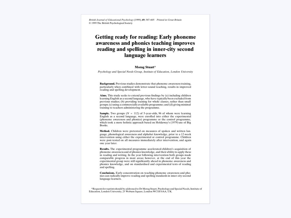 Document preview: Early reading in a multilingual classroom