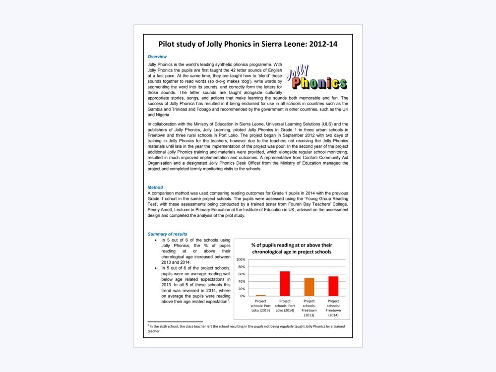 Document preview: A two-year primary-school pilot