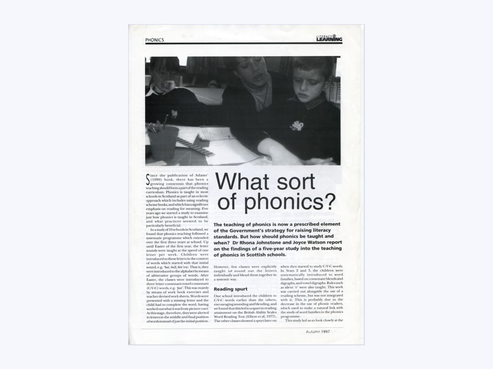 Document preview: What sort of phonics?