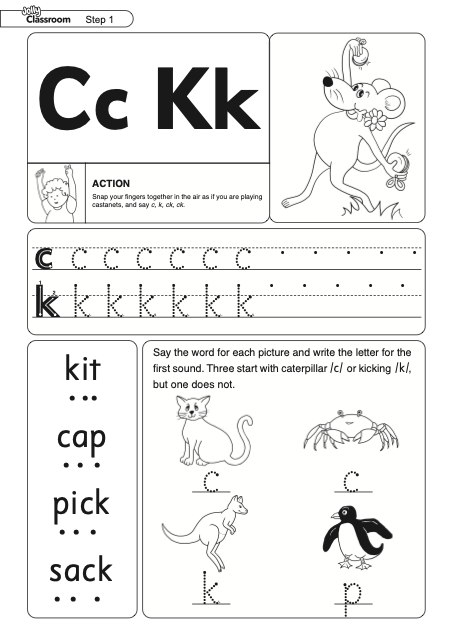 Worksheet /ck/ Print Letters - UK